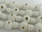 5 Guru Bead sets - 3 hole white color Glass Guru beads 11-12 mm with column Beads - GB024
