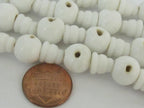 5 Guru Bead sets - 3 hole white color Glass Guru beads 11-12 mm with column Beads - GB024
