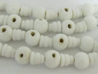 5 Guru Bead sets - 3 hole white color Glass Guru beads 11-12 mm with column Beads - GB024