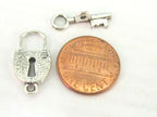4 clasp sets - Lock and Key shape antiqued silver tone toggle clasp - BD770