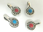 1 counter - Silver color plated Om mantra symbol round wheel shape mala counter - GB028