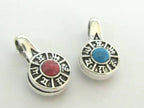 1 counter - Silver color plated Om mantra symbol round wheel shape mala counter - GB028