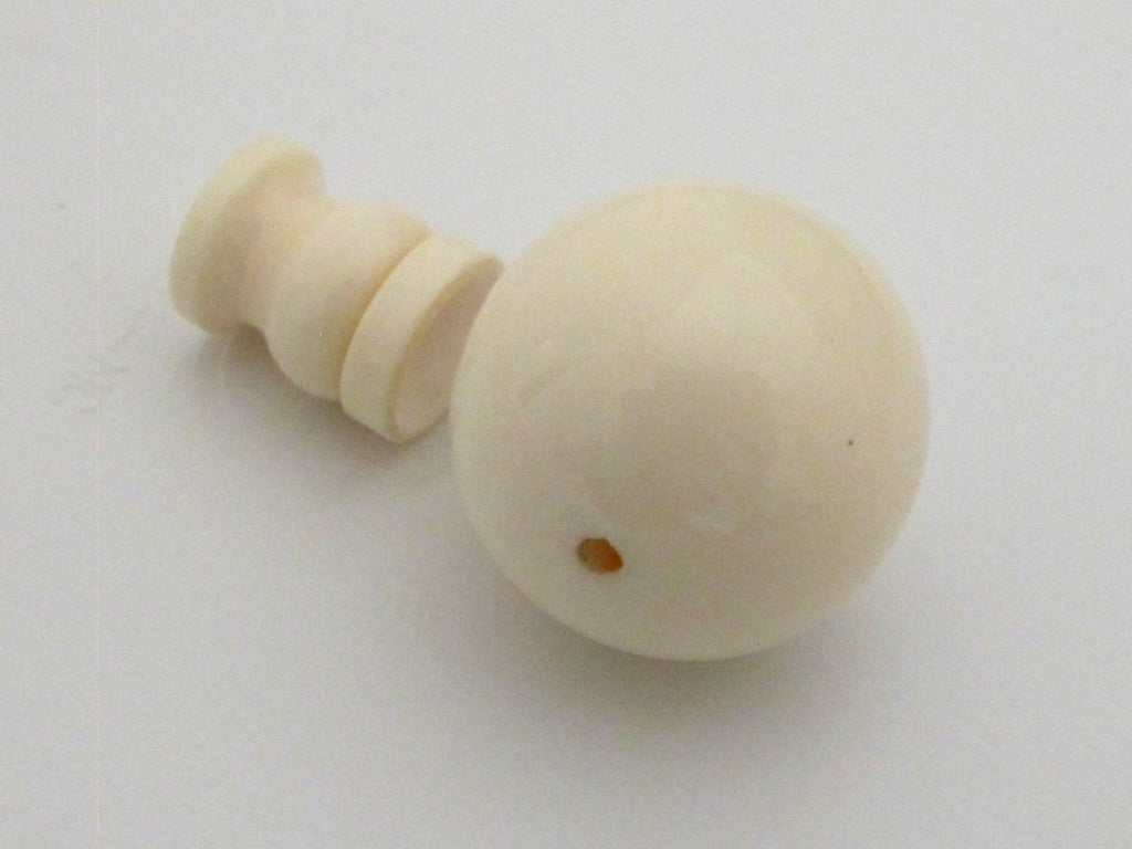 1 Guru bead set - Large 24 mm size cream color recycled cattle bone bead 3 hole prayer mala Guru bead with column bead from Nepal - GB029