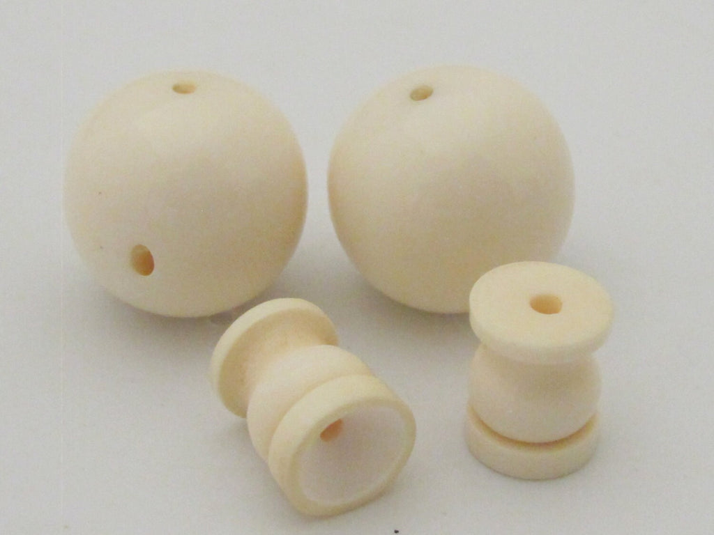 1 Guru bead set - Large 24 mm size cream color recycled cattle bone bead 3 hole prayer mala Guru bead with column bead from Nepal - GB029