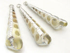 1 Pendant - Long sliced conical shell Silver plated shell pendant - SP042