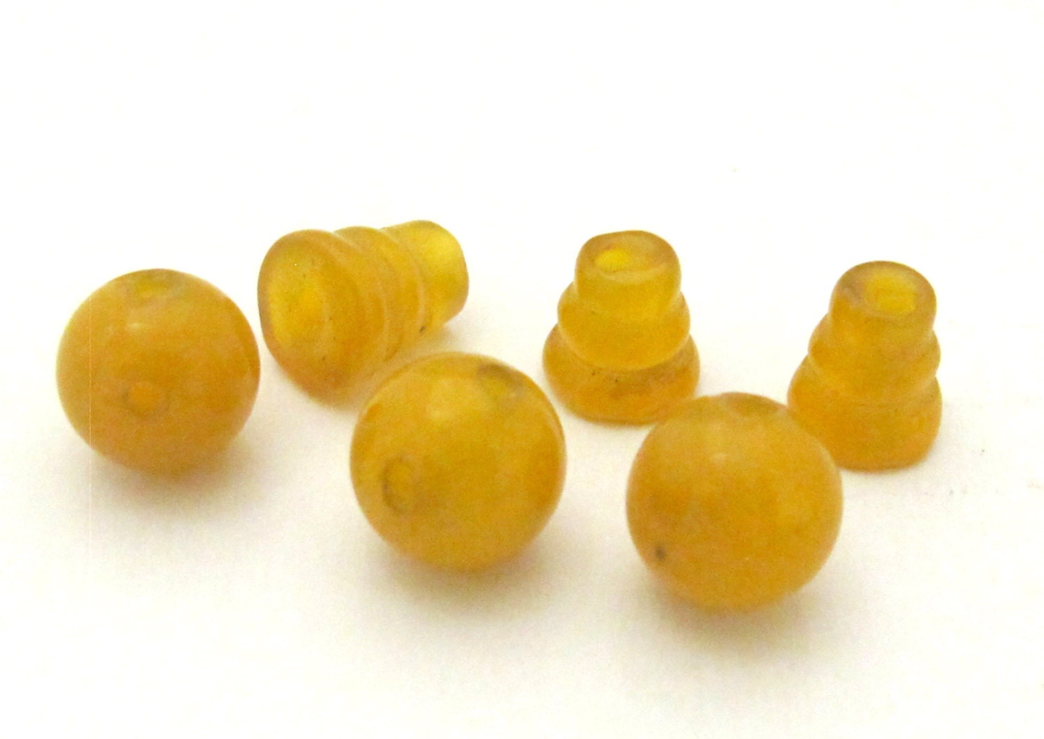 3 sets - Guru Bead set - 3 hole Yellow onyx gemstone Guru column Bead set 10 mm size - GB030s