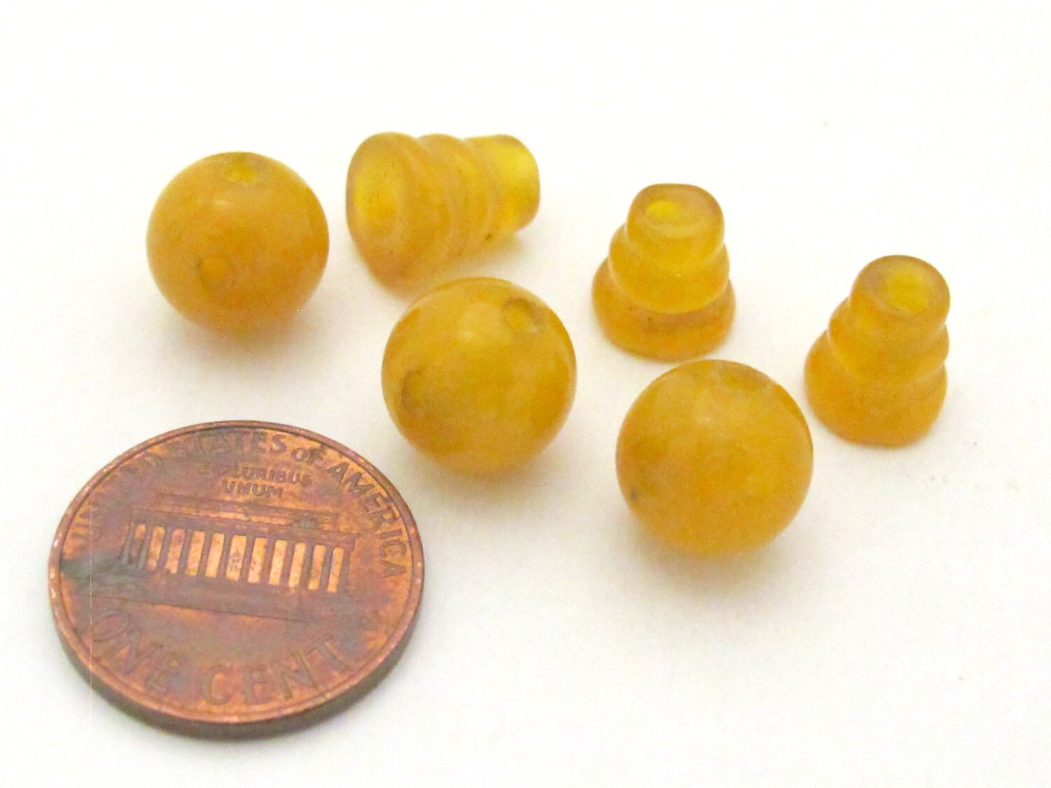 3 sets - Guru Bead set - 3 hole Yellow onyx gemstone Guru column Bead set 10 mm size - GB030s