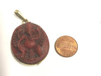 1 pendant - Ethnic Oval shape red Ganesha pendant from Nepal - PS006A