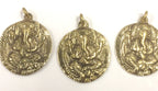 1 Pendant - Shree Ganesha brass pendant with reverse side inscribed prayer shree ganeshay namah - CP095 - Copyright Nepalbeadshop