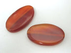 4 Beads - Large Carnelian agate gemstone disc leaf shape beads - GM376
