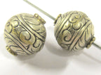 1 BEAD - Beautiful large Tibetan silver floral design oval shape beads 19 - 20 mm - BD802