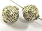 1 BEAD - Beautiful large Tibetan silver floral design oval shape beads 19 - 20 mm - BD802