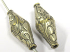 1 BEAD - Beautiful Bicone ethnic Tibetan silver floral Leaf design beads from Nepal - BD803