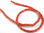 1 Full strand - Red color wood tube beads 16 inches - NB142