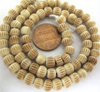 1 Full strand bone beads - 15 inches Ethnic nepalese cream color rondelle recycled cattle bone beads - BD808B