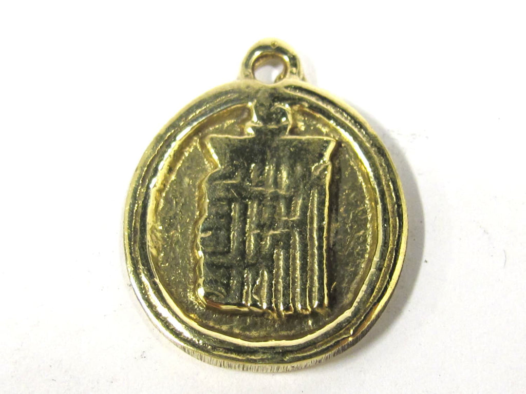 1 Pendant - Buddhist kalachakra mantra brass pendant from Nepal - CP097