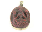 1 Pendant - Oval shape Tibetan Red Tara pendant from Nepal - PS018