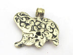 1 Pendant - Tibetan silver repousse carved monkey pendant from Nepal - PM254G