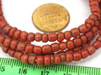 1 FULL STRAND 23 inches - Ghana red color african glass beads - 155 plus beads - AB037