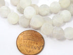 20 beads for mala jewelry making - White frosted agate gemstone beads 8 mm - GM380