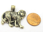 1 Pendant - Tibetan silver repousse carved monkey pendant from Nepal - PM254G
