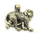 1 Pendant - Tibetan silver repousse carved monkey pendant from Nepal - PM254G