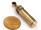1 Pendant - Tibetan om mantra copper plated small size ghau bottle amulet prayer box pendant from Nepal - PM403