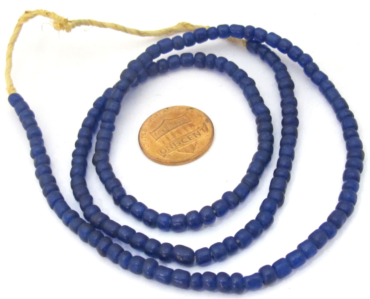 1 FULL STRAND 23 inches - Ghana dark blue color african glass beads - 155 plus beads - AB036