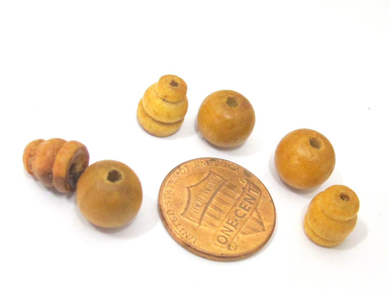 3 sets - 10 mm Tibetan natural wood 3 hole Guru bead with carved cone shape column bead - GB034
