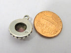 2 pieces - Small petite size rhodochrosite gemstone charm pendant encased in Sterling silver stamped - PM417B