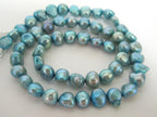 1 Full strand - Blue freshwater cultured pearl beads 15 inches strand - PL029