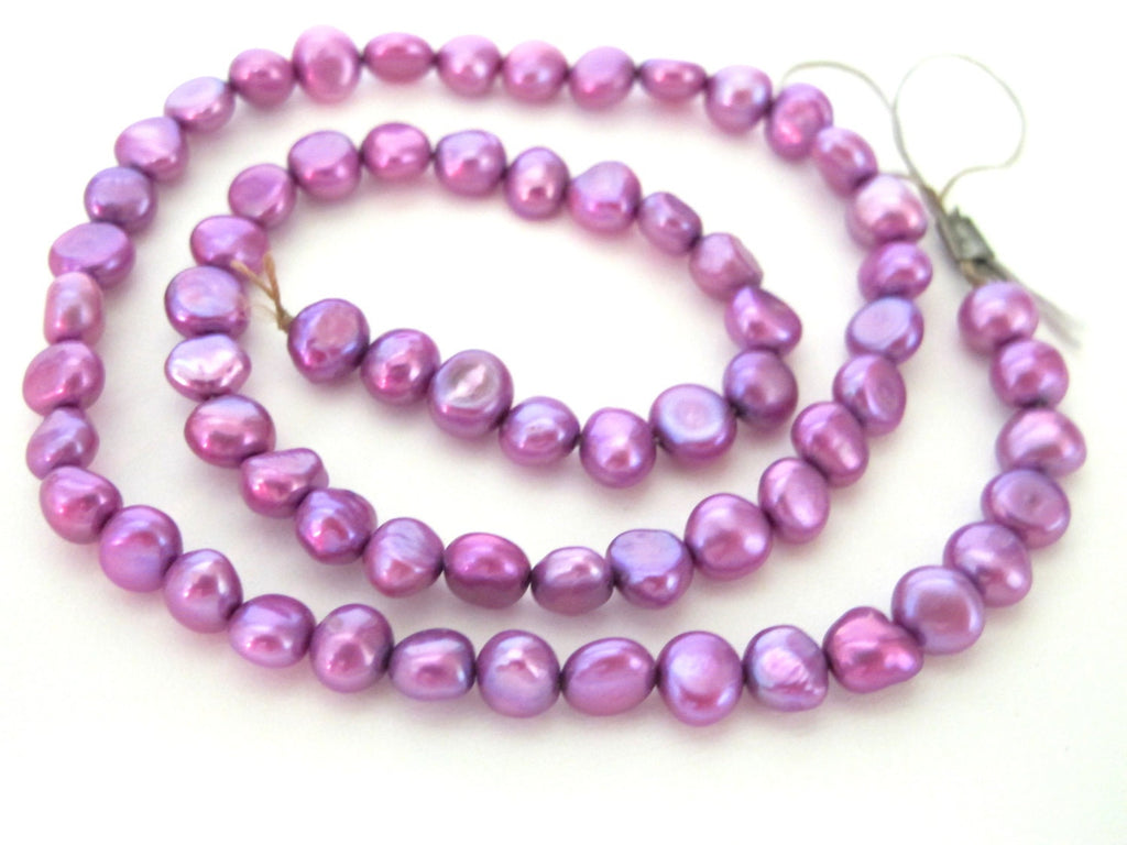1 Full strand - Purple violet freshwater cultured pearl beads 15 inches strand - PL030