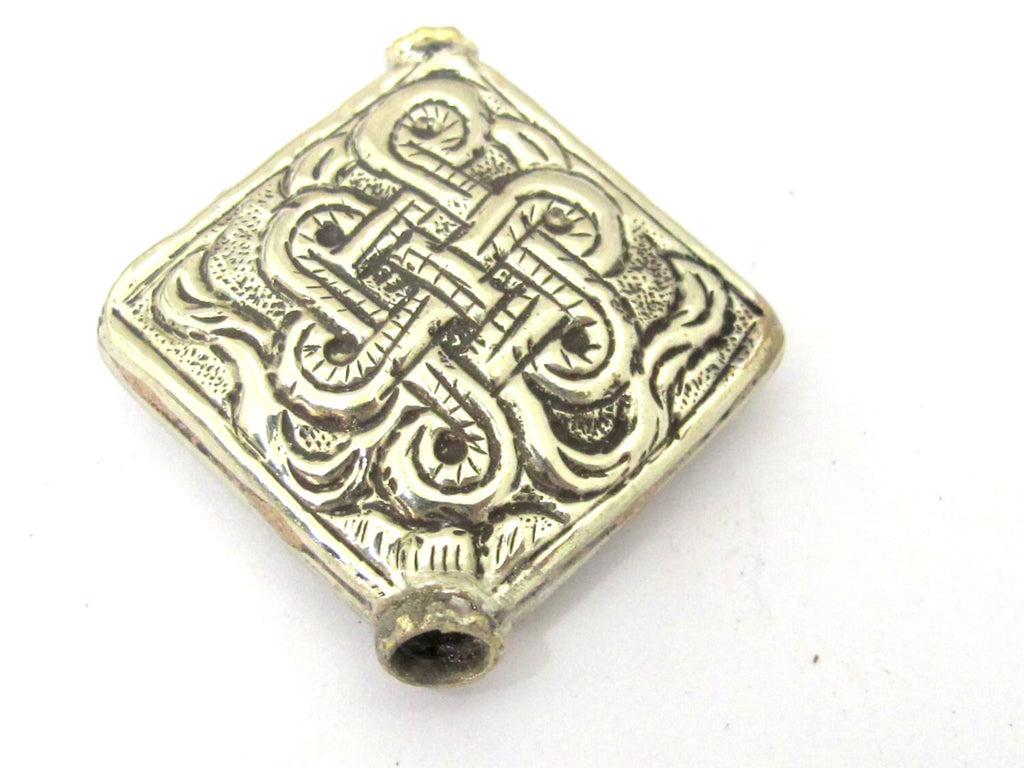 Tibetan bead tibet bead nepal beads metal bead Large size Tibetan silver repousse endless knot bead - BD846