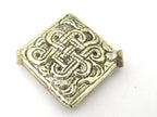 2 Beads - Large size Tibetan silver repousse endless knot design focal pendant bead - tibetan beads nepal beads BD846s