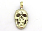 1 Pendant - Tibetan silver Small size skull face charm pendant with floral carving on reverse side l - CP105B