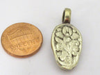 1 Pendant - Tibetan silver Small size skull face charm pendant with floral carving on reverse side l - CP105B