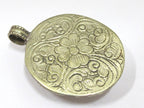 Tibetan silver Red Ganesha pendant with double dragon on side and floral carving on reverse - PM272G