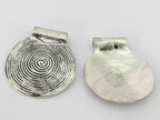 1 Pendant - Tibetan silver spiral symbol tribal shield pendant 46 mm - CP106