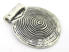 1 Pendant - Tibetan silver spiral symbol tribal shield pendant 46 mm - CP106