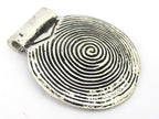 1 Pendant - Tibetan silver spiral symbol tribal shield pendant 46 mm - CP106