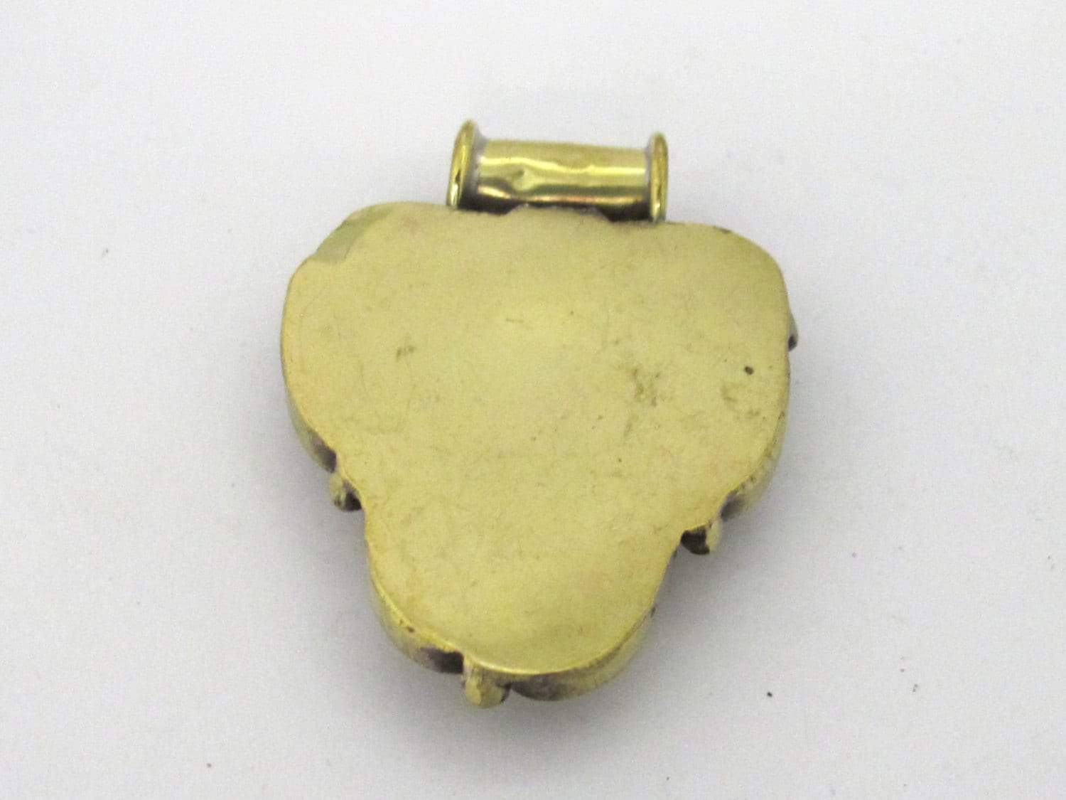 1 Pendant - Ethnic Nepalese Triangle shape Om mantra brass pendant - PM436B