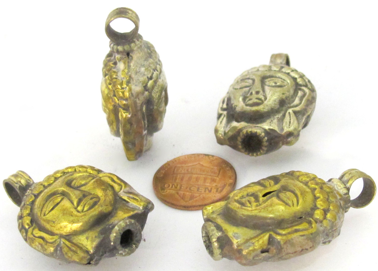 1 Pendant - Light weight dual color Tibetan Buddha pendant - PM437 Custom Design Copyright Nepalbeadshop