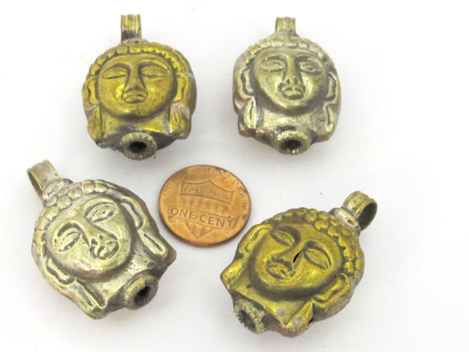 1 Pendant - Light weight dual color Tibetan Buddha pendant - PM437 Custom Design Copyright Nepalbeadshop
