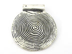 1 Pendant - Tibetan silver spiral symbol tribal shield pendant 46 mm - CP106
