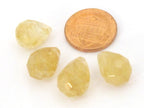 4 Beads - Faceted yellow color quartz stone drop beads - GM382C