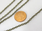 1 chain - Antiqued brass tone plated long necklace chain for jewelry making 31.5 inches - PM444