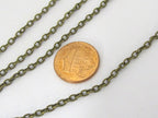 1 chain - Antiqued brass tone plated long necklace chain for jewelry making 31.5 inches - PM444