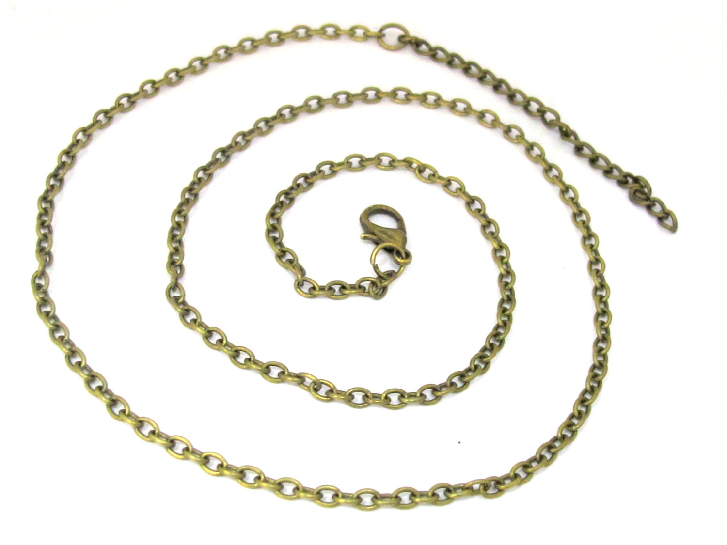 1 chain - Antiqued brass tone plated long necklace chain for jewelry making 31.5 inches - PM444