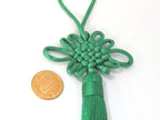 1 Piece - Long tassel Green color chinese infinity knot tassel charm supplies - 8.5 inches long - BD856