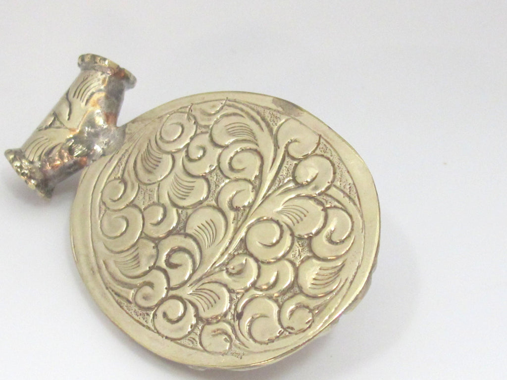 1 Pendant - Large Tibetan antiqued silver color Buddha pendant with Lotus flower carving - PM336E